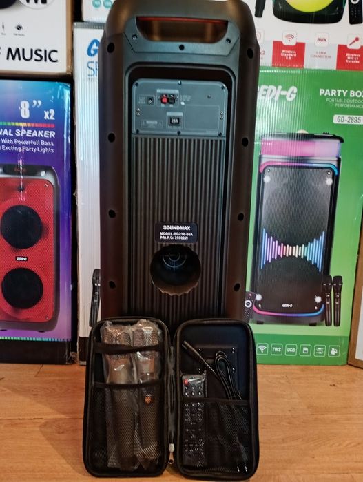 Блютуз караоке акустика Temeisheng-08А(SD,USB,FM) пультДУ, 2микрофона