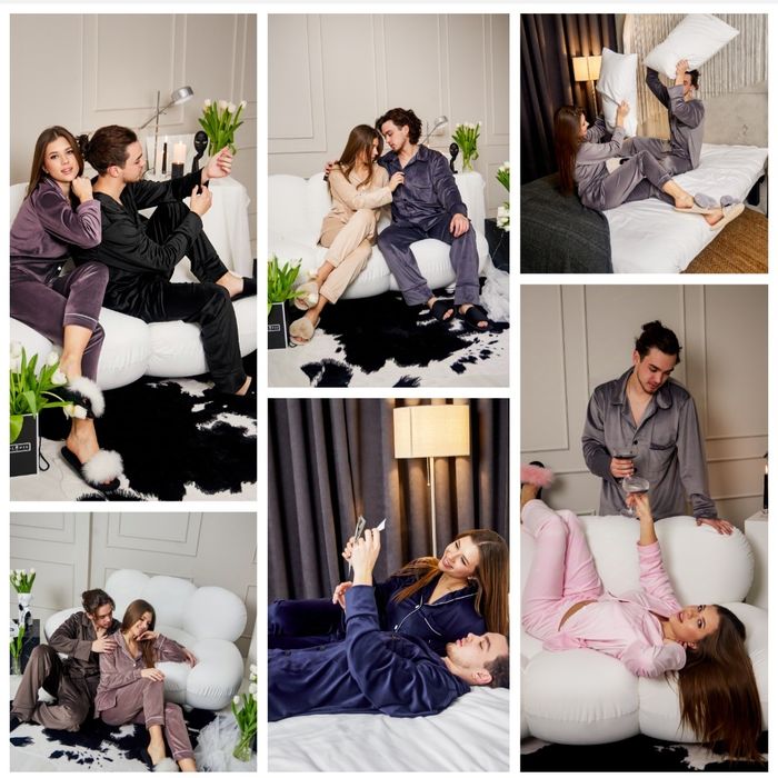 Домашній костюм з плюшевого велюру на гудзиках (сорочка +штани)