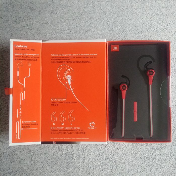 JBL słuchawki sportowe mini jack czerwone douszne