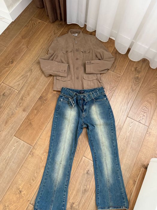 Джинси жіночі сині варьонки Zara hm mango з ременем кльош