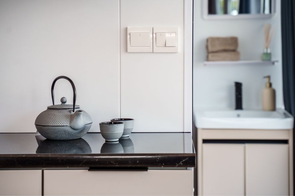 Nowoczesny domek letniskowy, modułowy, mobilny, kontenerowy.