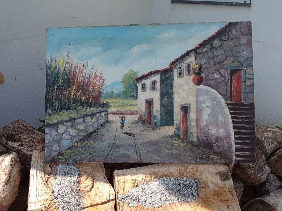 Tela pintada á mão sem moldura
