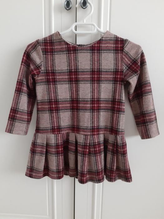 Sukienka w kratę 9-12 mcy 80cm NEXT