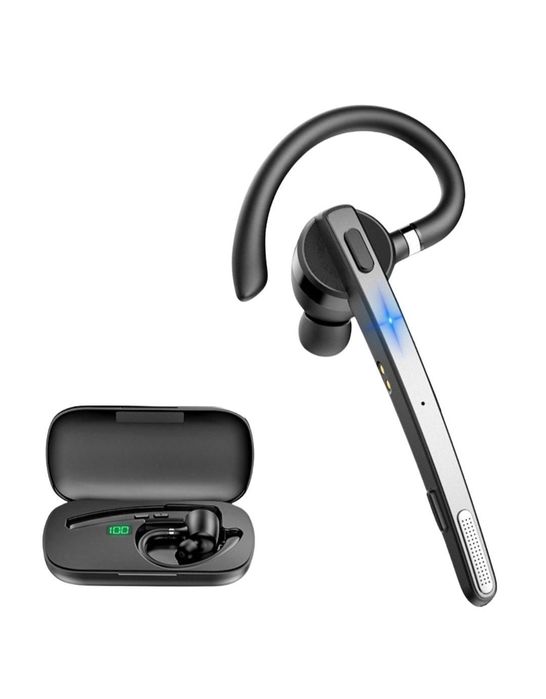 Блютуз гарнитура New Bee M53 с активным шумоподав. кейс для зарядки