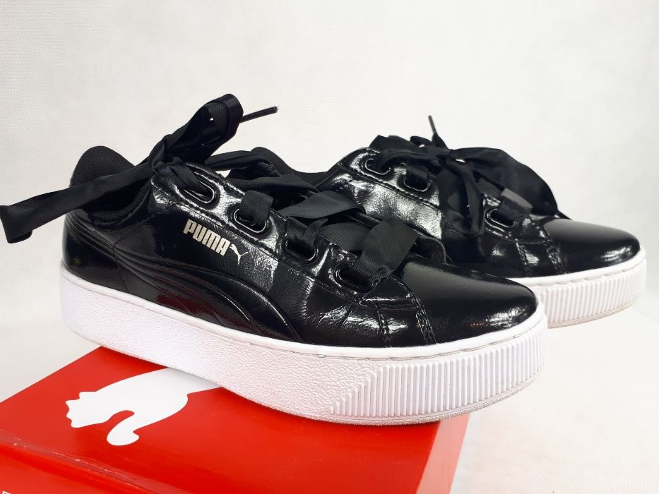 Buty sportowe PUMA vikky ribbon 37.5 us7 czarne sneakersy