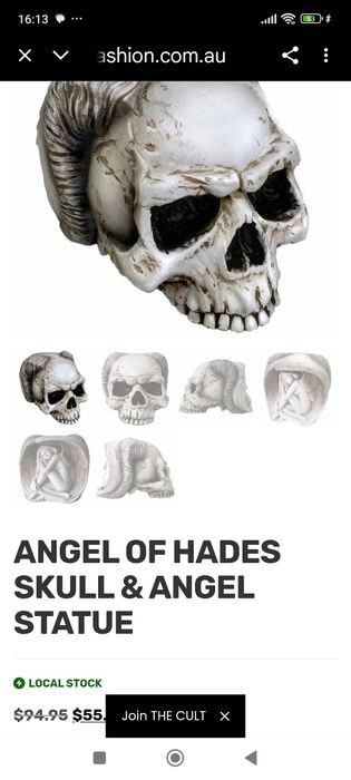 Декор статуетка Готичний янгел Аїда череп Alchemy Gothic