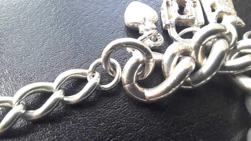 BRANSOLETKA Z LITEGO SREBRA CHARM. (52,7gm Sterling .925 srebro
