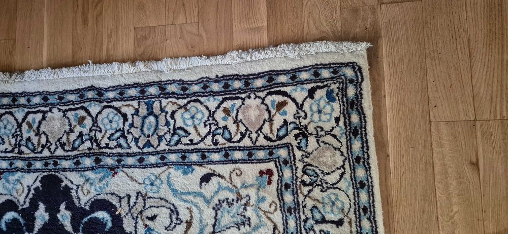 Tradycyjny oryginalny ręcznie tkany perski dywan NAIN rozeta (medalion) unikat