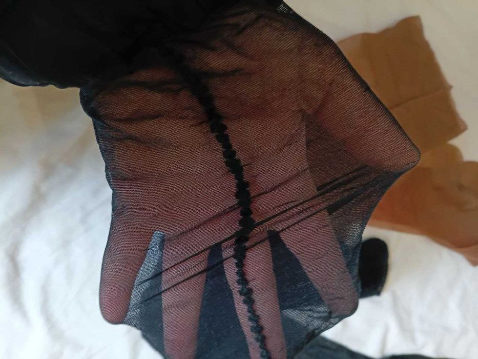 Нейлоновые винтажные чулки с полоской размер 4/5