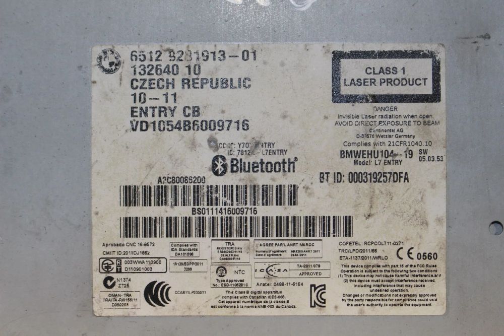 Rádio / auto-rádio BMW 1 (F20)