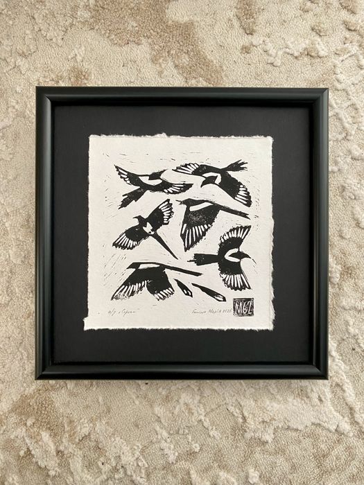 Ліногравюра сороки