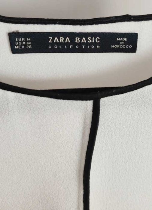 Elegancka biało czarna bluzka Zara