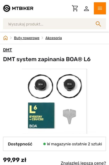DMT system zapinania BOA® L6
DMT system zapinania BOA® L6