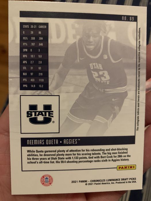 Carta de Rookie Neemias Queta NBA