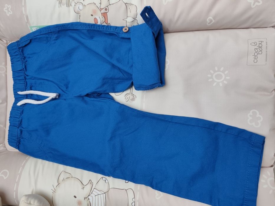 Nowe spodenki materiałowe chłopięce r. 98
