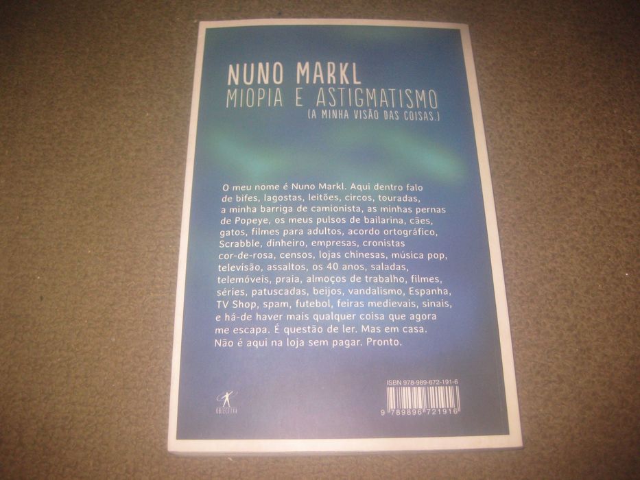 Livro "Miopia e Astigmatismo" de Nuno Markl