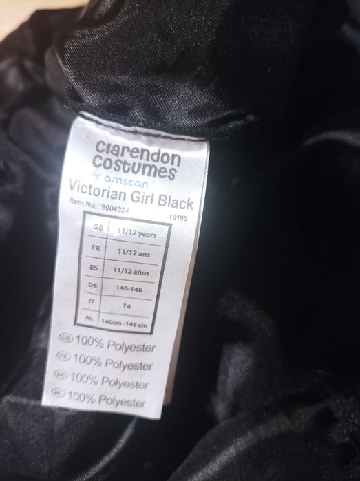 Strój karnawałowy, przebranie, kostium pokojówki, służącej rozmiar 146