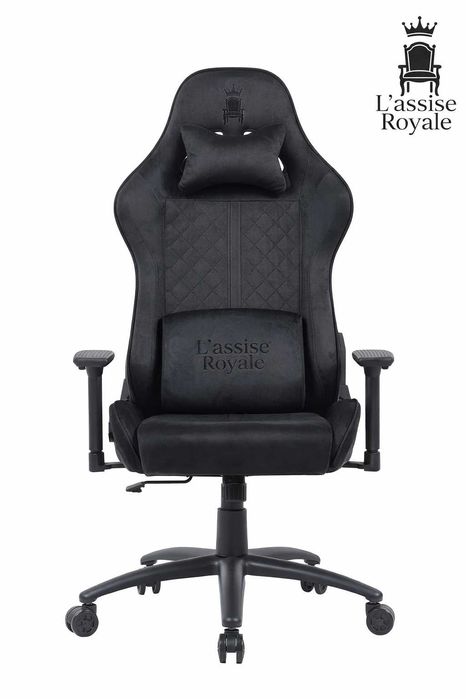 Fotel Gamingowy Welurowy Obrotowy Regulowany Ergonom Krzesło Gracza