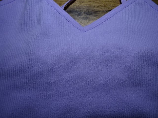Primark liliowy topik prążek nowy XXS