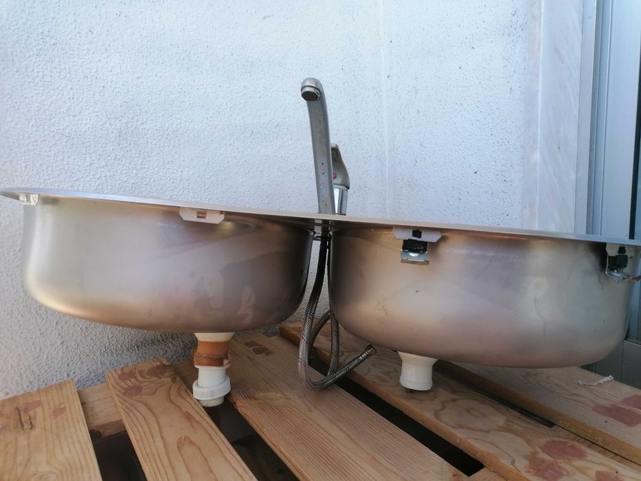 Lava loiça duplo em inox