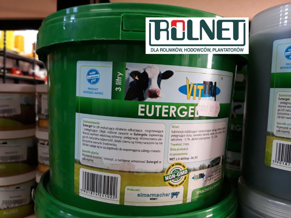 Żel o działaniu odkażającym rozgrzewającym i pielęgnującym Euter 3l