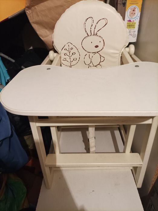 Krzesło do karmienia 3w1 drewniane