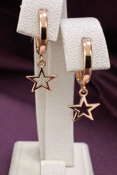 Золоті сережки 585 проби із зіркою (В наявності)