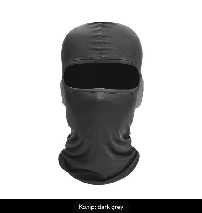 Балаклава підшоломник маска мото баф тонка чорна черного цвета
