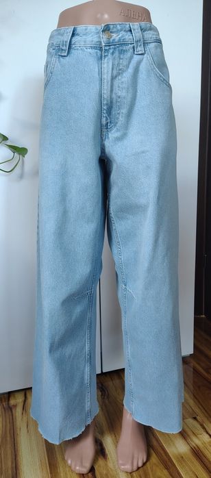 Spodnie jeansowe niebieskie rozmiar 38/M Cropp szerokie nogawki