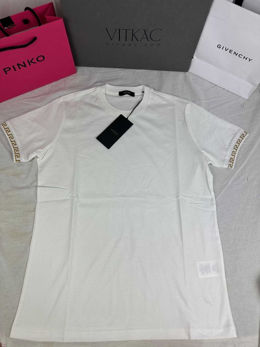 Koszulki Shirt meski Ultra Premium biała Versace OUTLET koszulka męska rękaw
