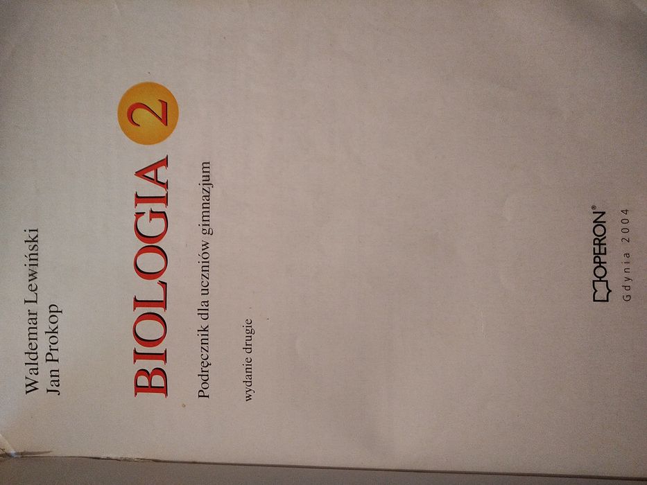 Podręcznik do biologii kl.2.Jan Prokop, Waldemar Lewiński.wyd.Operon