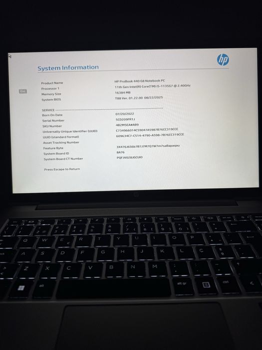 HP Probook 440 G8 i5, 16gb, 256gb