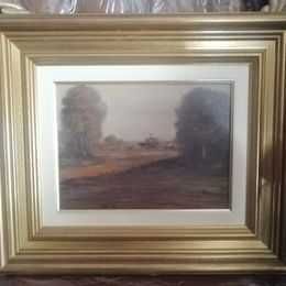 Quadro óleo em tela "Paisagem Bucólica" - Assinado