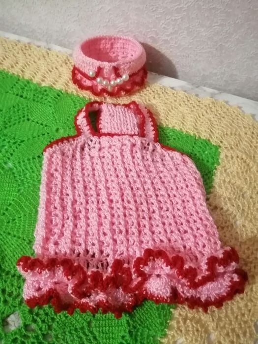 Ажурний топік і ажурний ошейнік на чихуахуа