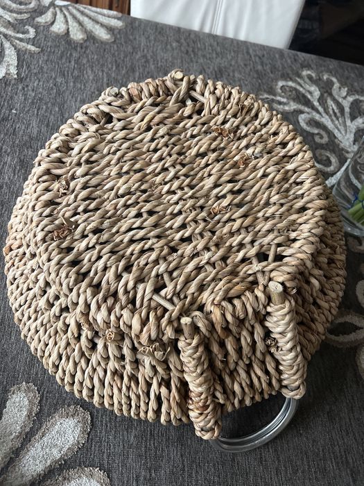 Nowy solidny kosz koszyk na owoce rattan wiklina sznur naturalny