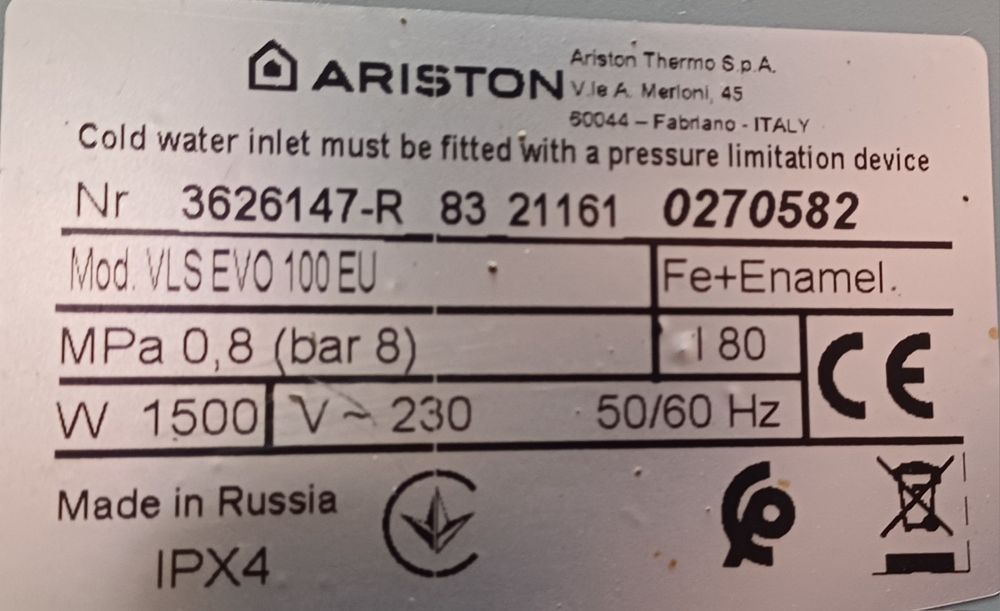 JAK NOWY! Ariston Velis Evo 100L | Płaski | Używany 3 m-ce | Okazja!