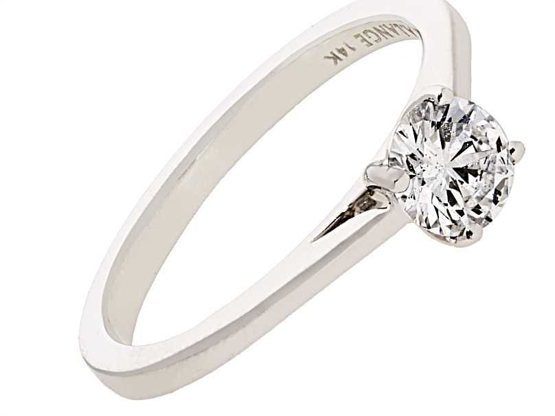 Pierścionek z brylantem 0,52 ct białe złoto pr. 585 likwidacja -55%