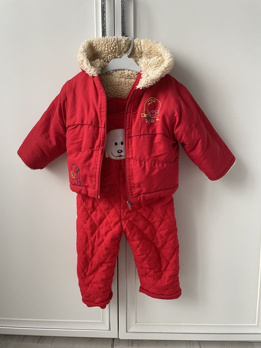 Комбінезон куртка штани теплі зиму теплые 1 2 роки червоний