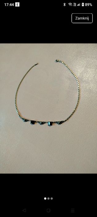 Łańcuszek że srebra 925 z onyksami