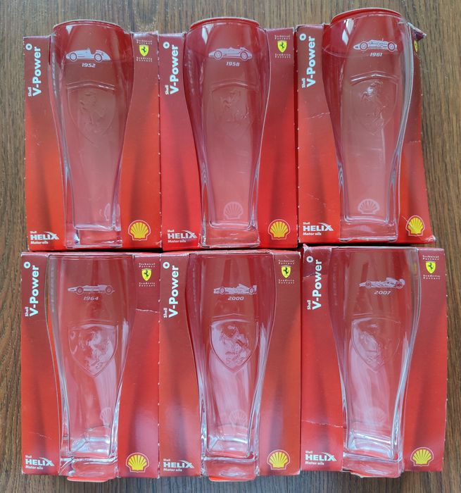 Limitowany, kolekcjonerski zestaw szklanek Shell V-Power Ferrari F1 *N