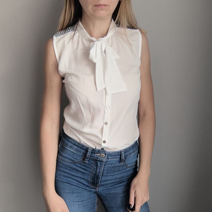 Biała bluzka damska koszula z cekinami mohito nowa