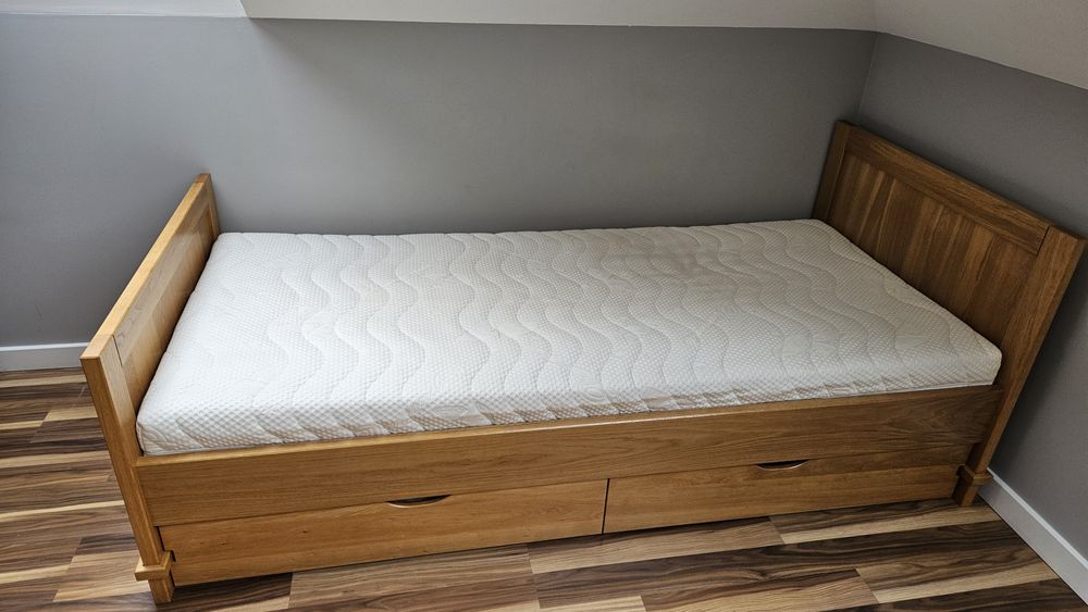 Łóżko dębowe 90x200  (BEZ MATERACA)