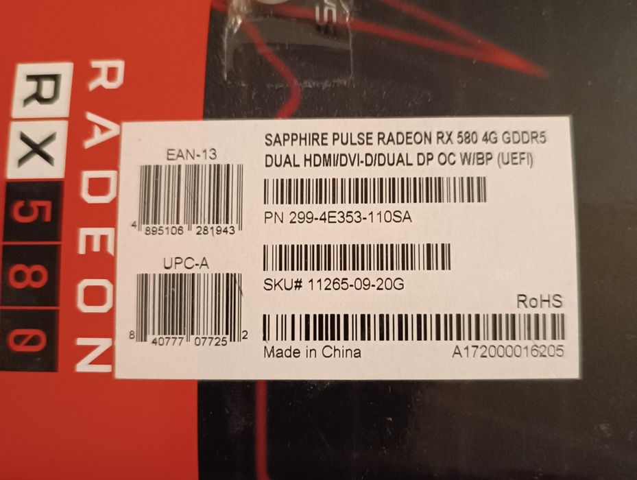 Karta Graficzna Gamingowa SAPPHIRE RADEON 580 4GB Stan BDB