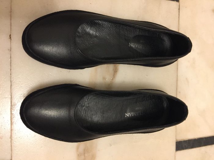 Sapatos em pele e camurça pretos