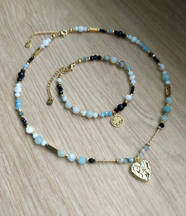 Komplet biżuterii. Kamienie naturalne