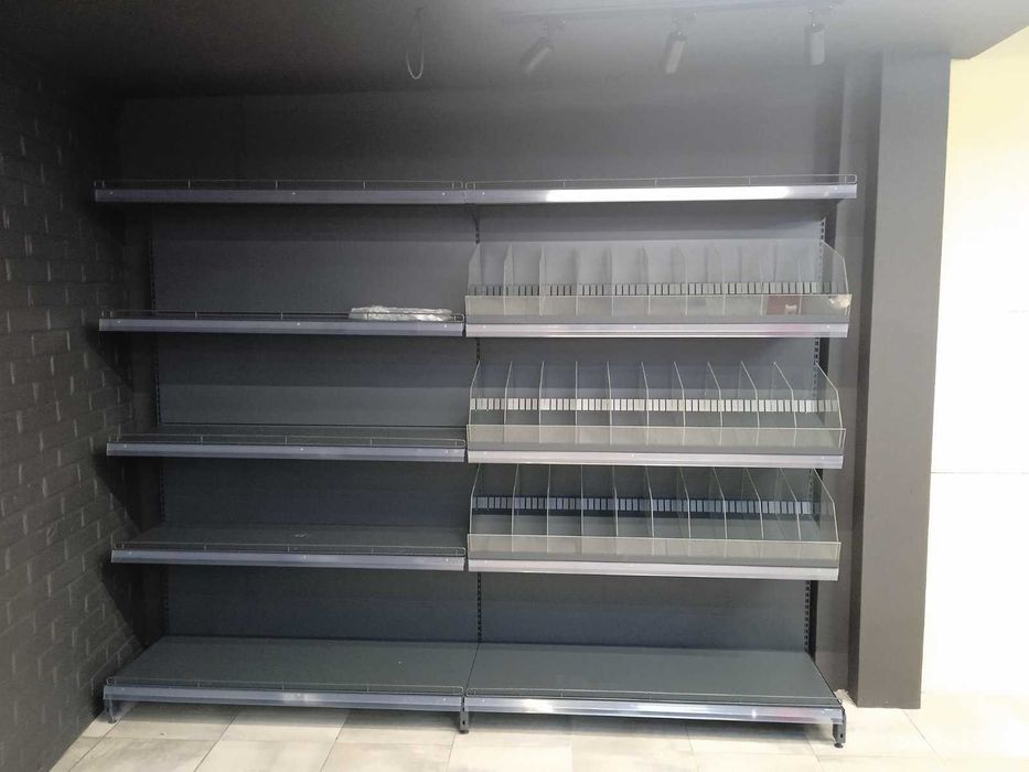 Торгові стелажі. Торгове обладнання. Каса прилавок. Вітрина стелаж