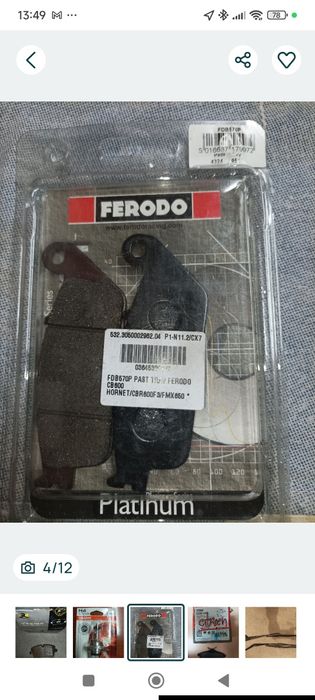 Honda PAN European st 1100 pastilhas de travão da frente - novas