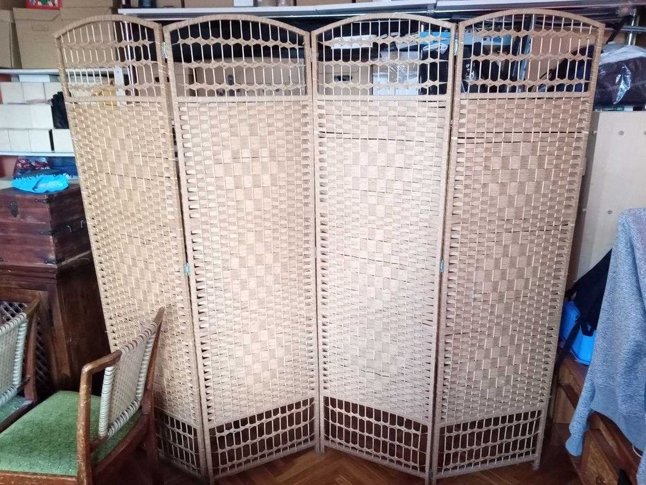 Parawan składany ścianka działowa, 2 sztuki (150cm i 180cm) Boho retro