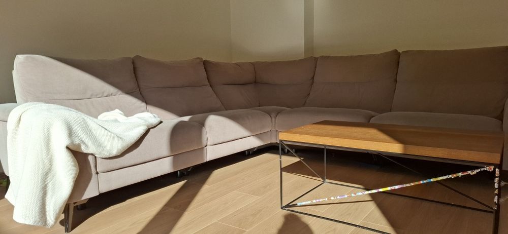 KLER Kanapa narożnik sofa beżowa