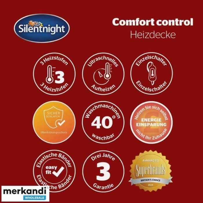 Електропростирадло Silentnight Comfort Control King Size 150×160 см